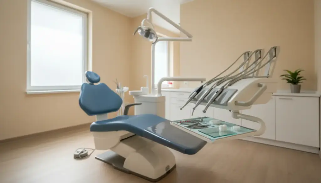 An unoccupied treatment room prepared for a pulpotomy